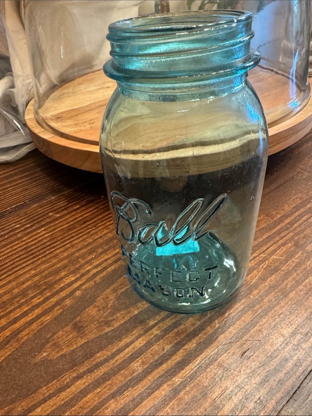 Ball Aqua Blue Glass Mason Jar - Classic Storage vintage Jar #13